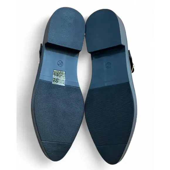 NIB Y2K Black Patent Faux Leather Chunky Platform Pointed Toe Mary Jane Shoes - Picture 7 of 7